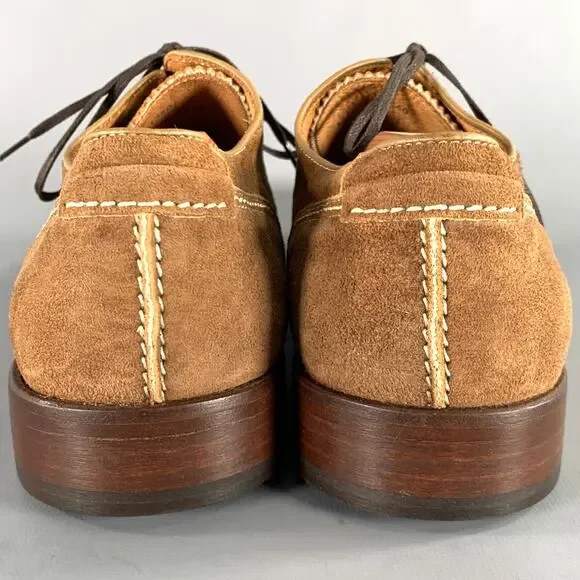 JOHNSTON & MURPHY Size 10 Brown Contrast Stitch Suede Wingtip Lace-Up Shoes